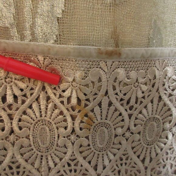 Vintage Sue Wong Maxi Dress Gold Floral Crochet Party Cocktail Mesh USA - Picture 3 of 15